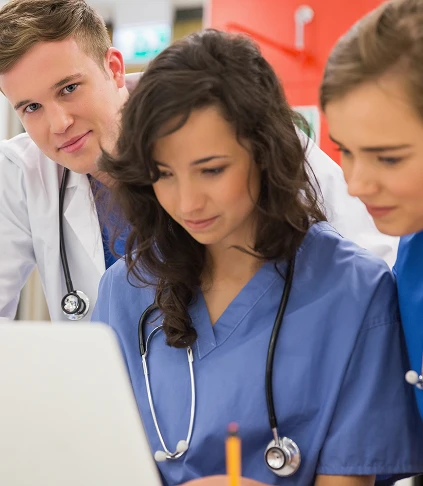 Medical Student Smiling Camera Class